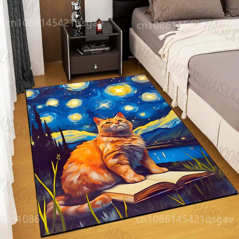 Commercial Book Printing Machines - Alfombra con estampado de gato sentado
