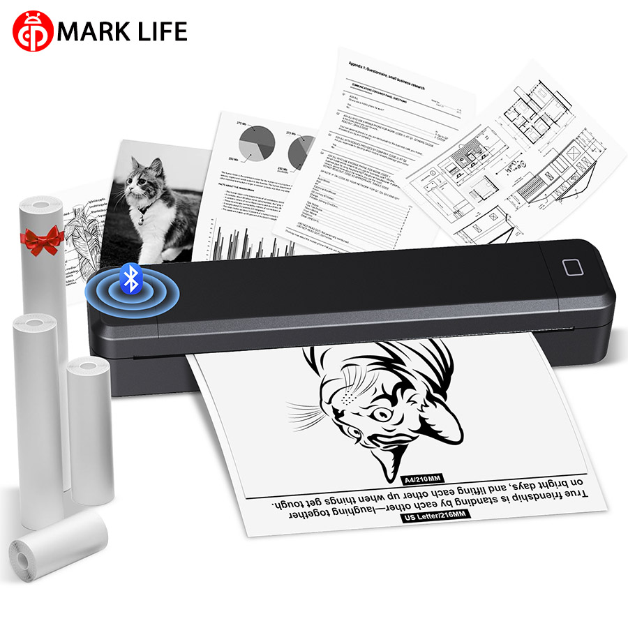 Commercial Document Printing - Impresora térmica Marklife A4, impresora portátil